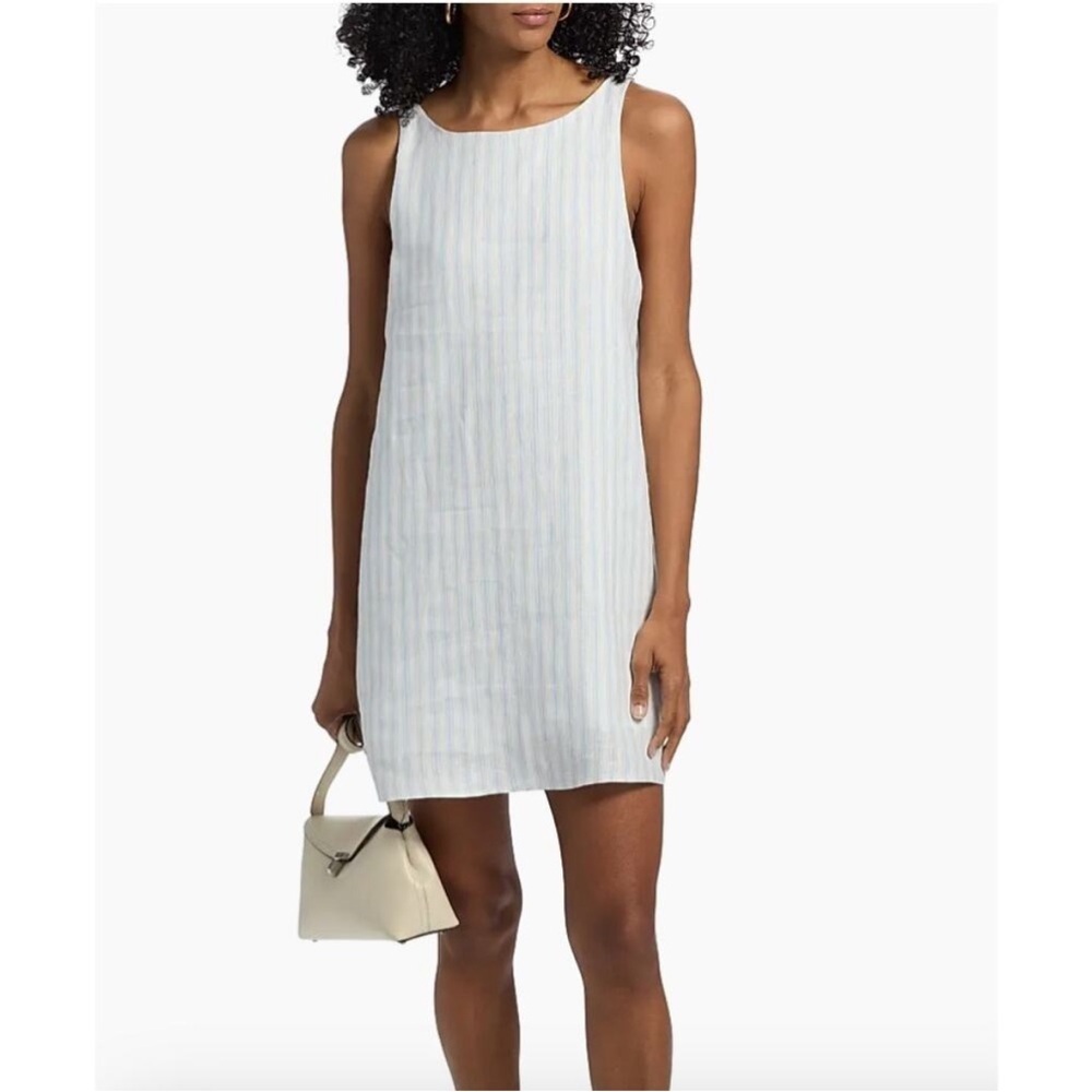 Reformation Jessi Striped Linen Mini Dress Size 8